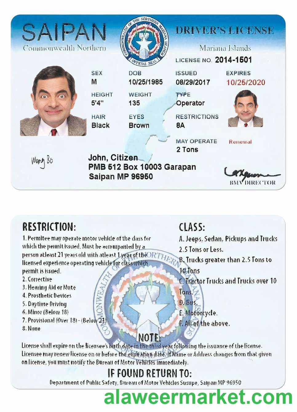 NORTHERN MARIANA ISLANDS Saipan driving license